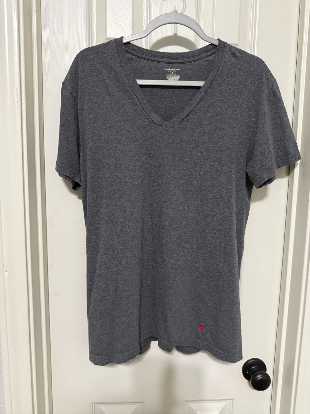 Polo by Ralph Lauren Men’s Dark Gray V-Neck Tee